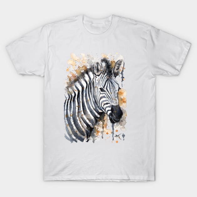 Zebra T-Shirt by Andraws Art